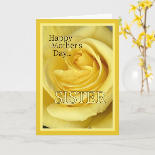 Muttertag für Schwestergelbe Rose Karte (Gelbe Blume)