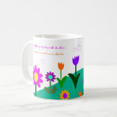 Muttertag-Gedicht und blühender Hügel Kaffeetasse (Vorderseite Links)