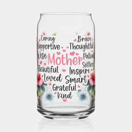 Muttertag gedruckte Can-Brille Dosenglas (Links)