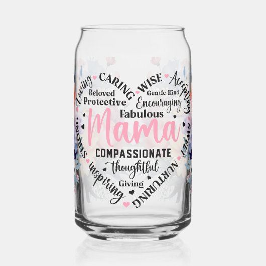 Muttertag gedruckte Can-Brille Dosenglas (Links)