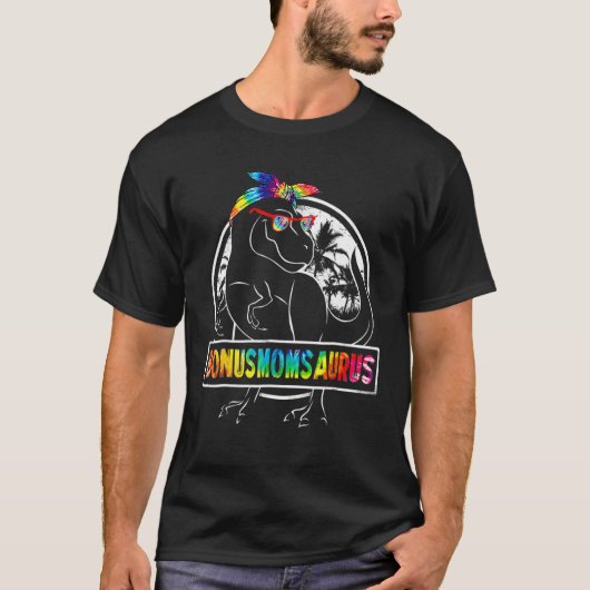 Muttertag Gefärbte Krawatte Bonusmomsaurus Bonus M T-Shirt (Vorderseite)
