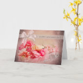 Muttertag - Geheime Pal - rosa Blume Karte (Gelbe Blume)