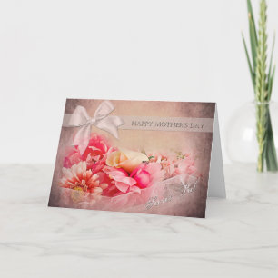 Muttertag - Geheime Pal - rosa Blume Karte