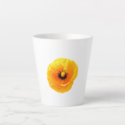 Muttertag Gelbes Mohn florales Geschenk Milchtasse (Vorderseite)