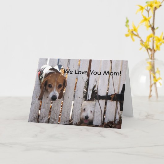 Muttertag gerettete Welpen Karte (Gelbe Blume)