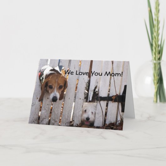 Muttertag gerettete Welpen Karte (Vorderseite)