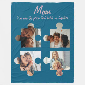 Muttertag Geschenk für Mama - 4 Fotos Fleecedecke