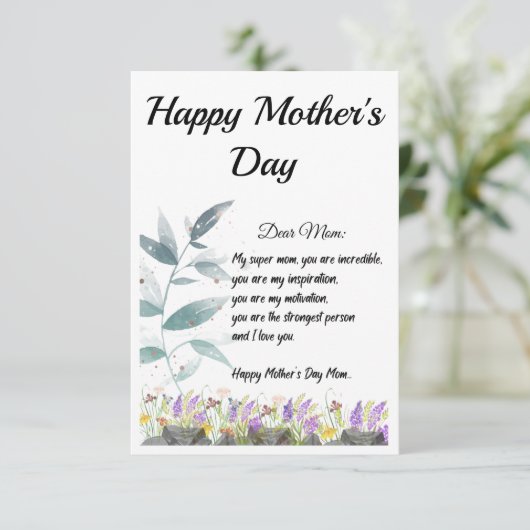 Muttertag Geschenkkarte/Muttertag Dankeskarte (Stehend Vorderseite)