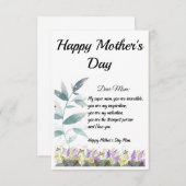 Muttertag Geschenkkarte/Muttertag Dankeskarte (Vorne/Hinten)