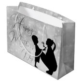 Muttertag Geschenktasche - Klein, glänzend Große Geschenktüte (Rückseite Schrägansicht)