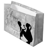 Muttertag Geschenktasche - Klein, glänzend Große Geschenktüte (Vorderseite Schrägansicht)