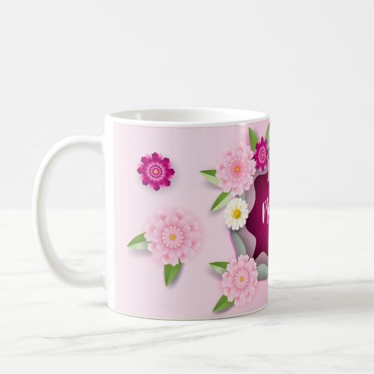 Muttertag - Geschenktasse Blumenbeete Ornament Kaffeetasse (Links)