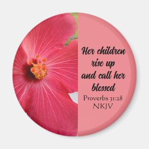 Muttertag Gesegnete Bibel Verse Korallen Rosa Blum Magnet