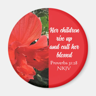 Muttertag Gesegnete Bibel Verse Orange Blume rot Magnet