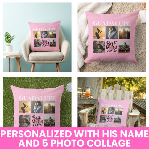 Muttertag gibt Foto Collage Mit Monogramm Skript Kissen
