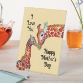 Muttertag Giraffen Pedestal-Zeichen Sockelschild (In Situ)