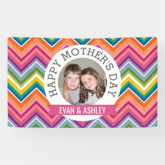 Muttertag glücklich - Benutzerdefinierte Fotovorla Banner (Horizontal)