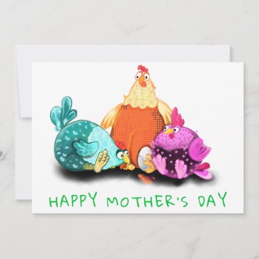 Muttertag glücklich - Hühner Wartete zu hatch (Vorderseite)