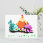 Muttertag glücklich - Hühner Wartete zu hatch (Stehend Vorderseite)