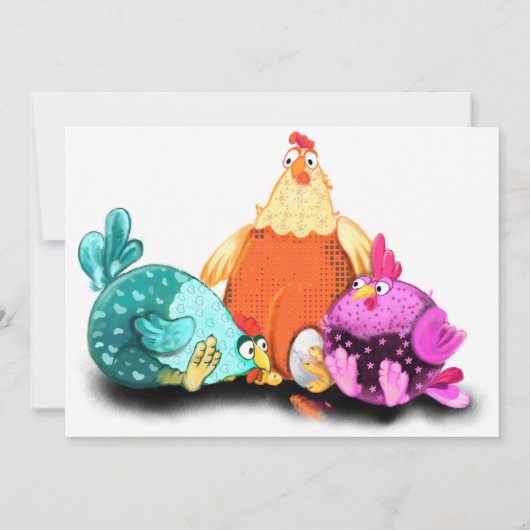 Muttertag glücklich - Hühner Wartete zu hatch (Rückseite)