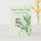 Muttertag Godmutter Chickadee Garden Bird Card Karte (Gelbe Blume)