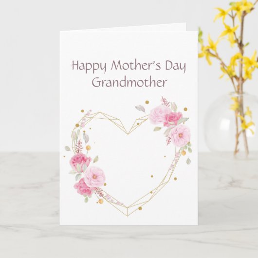 Muttertag Großmutter Rosa Blume Herz Karte (Gelbe Blume)