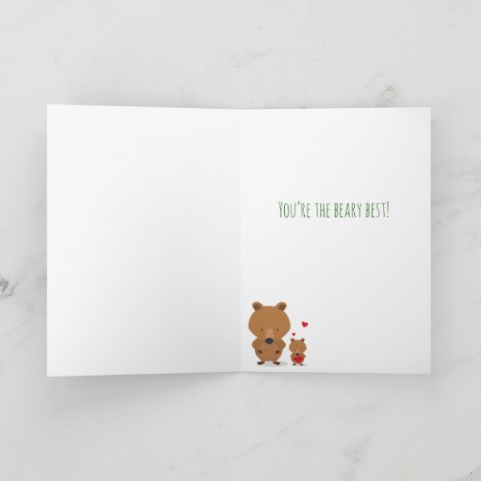 Muttertag grüner Tierbär - Herz Karte (Innenseite)