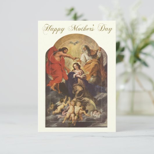 Muttertag Heilige Karte mit Schrift Verse (Stehend Vorderseite)