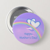 Muttertag Herzen auf Regenbogen Button (Vorne & Hinten)