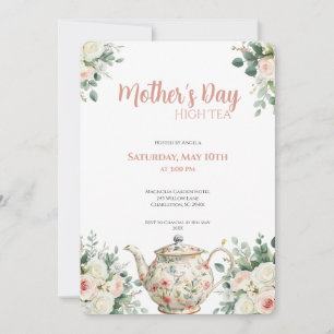 Muttertag Hochzeit Tee-Einladung Blumen Tee-Party Einladung