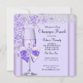 Muttertag Hübsch Lilac Rose Champagne Brunch 2C Einladung (Vorderseite)