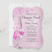 Muttertag Hübsch Rosa Champagner Brunch Einladung (Vorderseite)