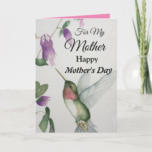 Muttertag Hübsche Hummingbird-Karte Karte (Vorderseite)
