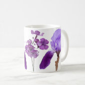Muttertag hübsche lila Iris florale Stilspass Kaffeetasse (VorderseiteRechts)