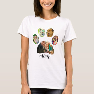 Muttertag Hundemama   5 Pfotenabdruck-Fotocollage T-Shirt