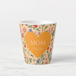 Muttertag,Ich liebe Dich,Blumenmuster,Liebes Herz Milchtasse