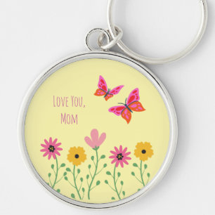 Muttertag, Ich Liebe Dich Mama, Blumen Muster Schlüsselanhänger