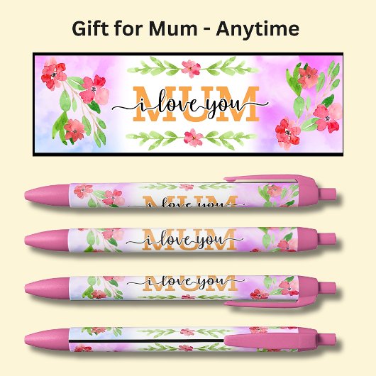 Muttertag - Ich Liebe Sie Mama Pink Blume Kugelschreiber