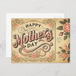 Muttertag im Vintagen Stil Postkarte