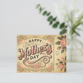 Muttertag im Vintagen Stil Postkarte (Stehend Vorderseite)