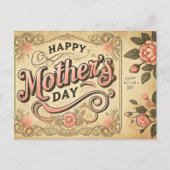 Muttertag im Vintagen Stil Postkarte (Vorderseite)