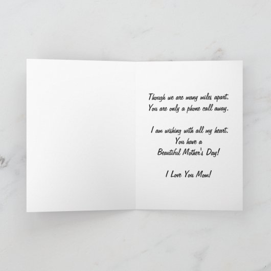 Muttertag in großer Entfernung Karte (Innenseite)