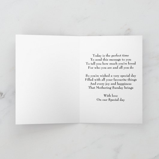 Muttertag Karte (Innenseite)