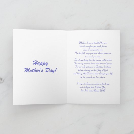 Muttertag Karte (Innenseite)