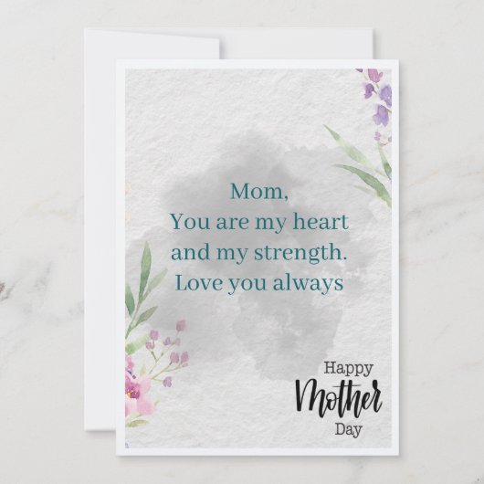 Muttertag Karte (Rückseite)