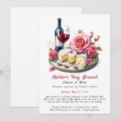 Muttertag Käse & Wein Brunch Einladung (Vorne/Hinten)