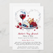 Muttertag Käse & Wein Brunch Einladung (Vorne/Hinten)