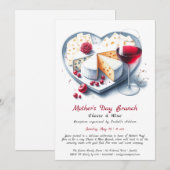 Muttertag Käse & Wein Brunch Einladung (Vorne/Hinten)