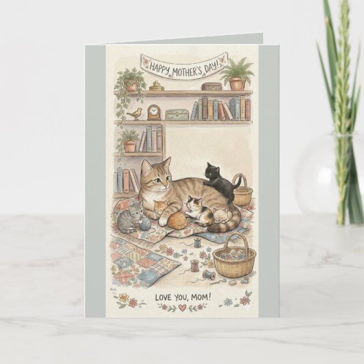Muttertag Katze und Kätzchen Karte (Vorderseite)