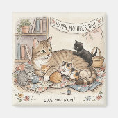 Muttertag Katze und Kätzchen Magnet (Vorne)